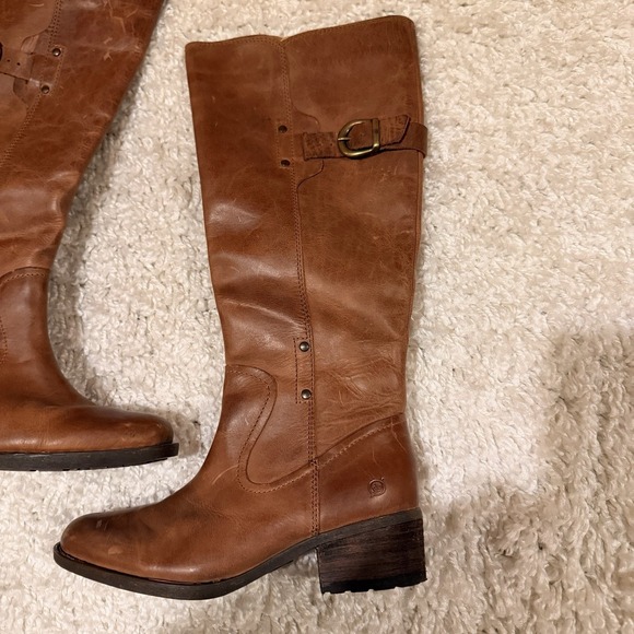 BORN Mercado Knee High Boot Women's Size 7 Cognac Brown Brand - Picture 2 of 10